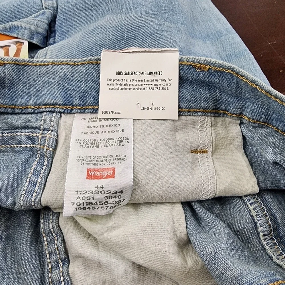 Wrangler Mens‎ 44 Relaxed Fit FLEX Denim Jean Shorts Cotton Blend 10